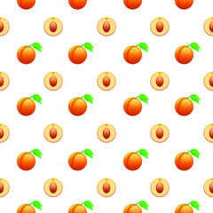 Seamless Pattern Abstract Elements Orange Peach Food Vector Design Style Background Illustration