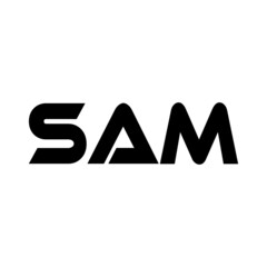 SAM letter logo design with white background in illustrator, vector logo modern alphabet font overlap style. calligraphy designs for logo, Poster, Invitation, - obrazy, fototapety, plakaty
