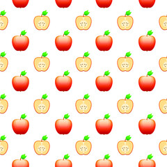 Seamless Pattern Abstract Elements Food Fruit Apple Vector Design Style Background Illustration