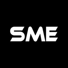 SME letter logo design with black background in illustrator, vector logo modern alphabet font overlap style. calligraphy designs for logo, Poster, Invitation, ... See More