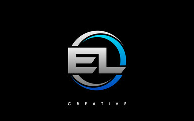 EL Letter Initial Logo Design Template Vector Illustration - obrazy, fototapety, plakaty