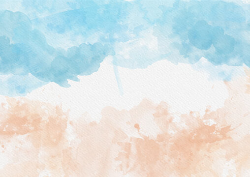 Watercolour summer beach background