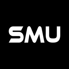 SMU letter logo design with black background in illustrator, vector logo modern alphabet font overlap style. calligraphy designs for logo, Poster, Invitation, ... See More