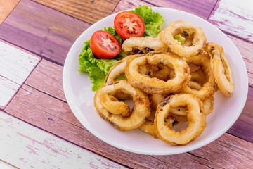 Fried calamari rings