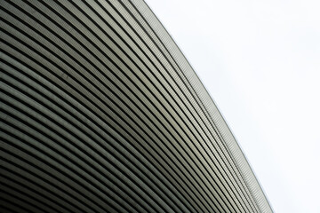 Fototapeta na wymiar contemporary grey metal curve architecture on white background