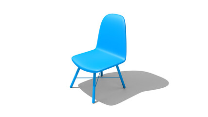 Blue chair isolated on white background. 3d illustration, 3d rendering.
