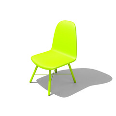 Green chair isolated on white background. 3d illustration, 3d rendering.