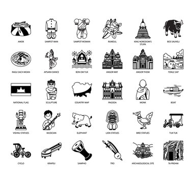 Cambodia symbol , Thin Line and Pixel Perfect Icons