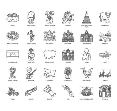 Cambodia symbol , Thin Line and Pixel Perfect Icons