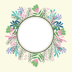 floral circle frame