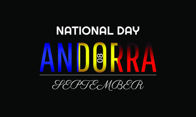 ANDORRA NATIONAL DAY. Suitable for greeting card, poster and banner.