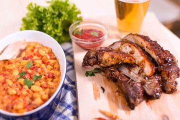 Roasted ribs with bean