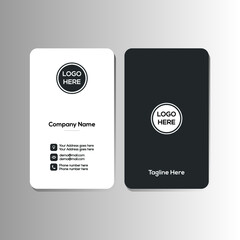 Modern business card template design. Black and white business card idea.