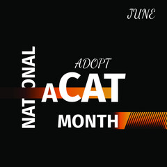 National Adopt a Cat Month. Geometric design suitable for greeting card poster and banner