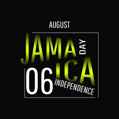 Independence day of Jamaica. Suitable for greeting card, poster and banner.