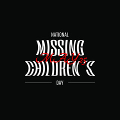 National Missing Children’s Day. Geometric design suitable for greeting card poster and banner