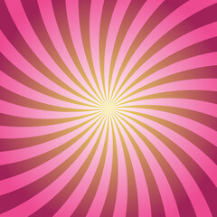 Sunlight swirl rays wide background. pink spiral burst wallpaper.