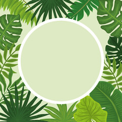 tropical monstera badge © Stockgiu