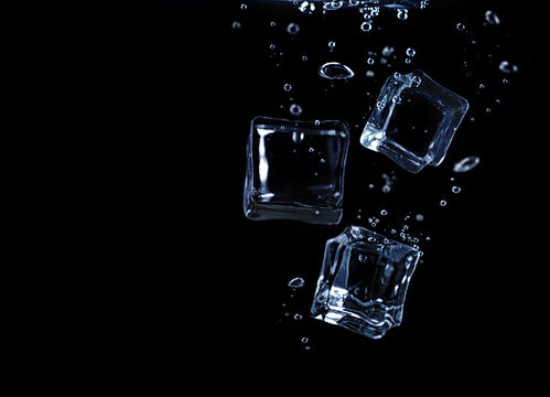 Ice cubes underwater