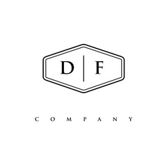 initial DF logo design vector