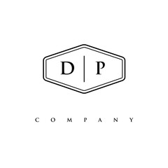 initial DP logo design vector