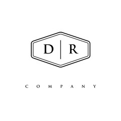 initial DR logo design vector
