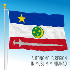 Mindanao Autonomous region flag, Philippines, asiatic country, vector illustration