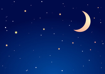 月夜の空　ベクター背景素材