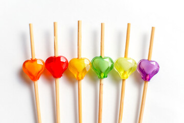  LGBT flag symbol concept with Six rainbow color pencils.