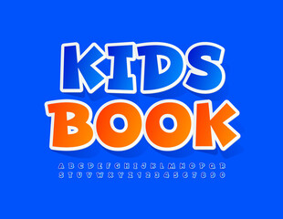 Vector colorful Sign Kids Book. Playful Bright 3D Font. Funny Alphabet Letters and Numbers