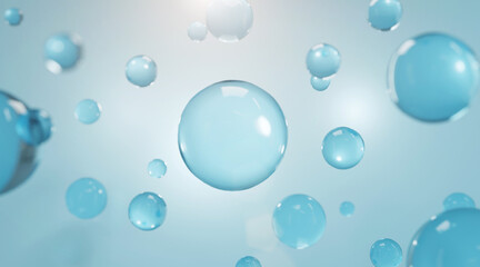 water drops on blue background