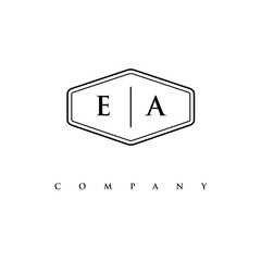 initial EA logo design vector