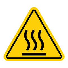 Hot surface icon, safety graphic information symbol, risk notice attention mark, caution vector design - obrazy, fototapety, plakaty