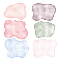 Abstract watercolor stains for the background. Isolated vector illustration. Set of backgrounds in watercolor pastel colors