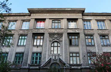 KRAKOW, POLAND - MAY 20, 2021: The old building of the former industrial school