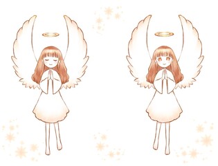 お祈りする女の子天使