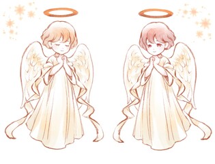 お祈りする金色の天使