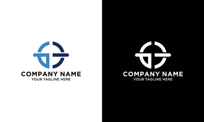 letters GE simple circle line geometric logo