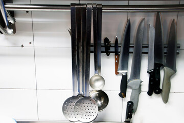 Tools in the kitchen of a restaurant