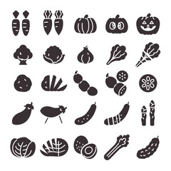 野菜アイコンセット （シルエット）