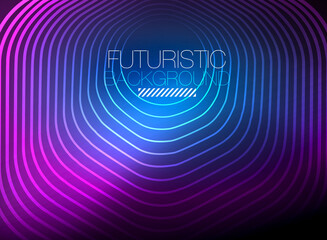 Neon color square shape lines abstract background. Shiny magic energy and motion concept, vector abstract wallpaper background