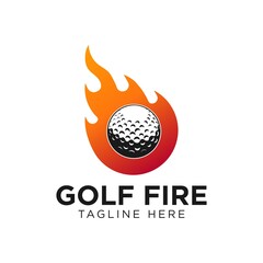 Golf ball Fire Logo Template Design Vector, Emblem, Design Concept, Creative Symbol, Icon © Adiher