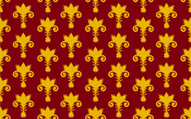 Golden yellow pattern on red background Contemporary Abstract Stilmod Pattern Design For fabric patterns and more