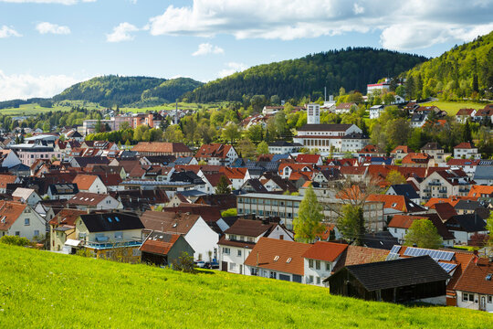 Panorama der Stadt Burladingen (Hohenzollern) im Zollernalbkreis