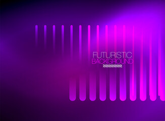 Bright neon color techno abstract background, shiny glowing neon lines in the dark background