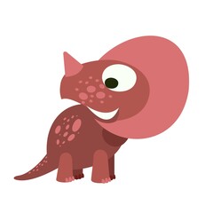 Baby dinosaur. The isolated object on a white background. Cheerful kind animal baby dino. Cartoons flat style. Prehistoric reptile. Funny. Illustration vector