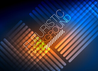 Bright neon color techno abstract background, shiny glowing neon lines in the dark background