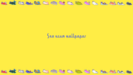 Fototapeta premium いろいろなウミウシのいる背景