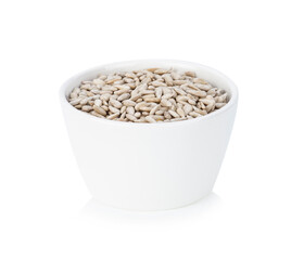 Sunflower seeds isolated on white background.