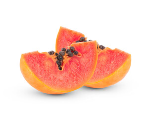 papaya fruit isolated on white background